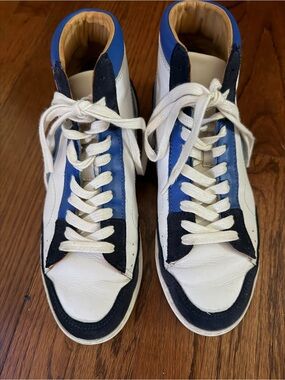 ALOHAS White, Blue & Black High-Top Sneakers